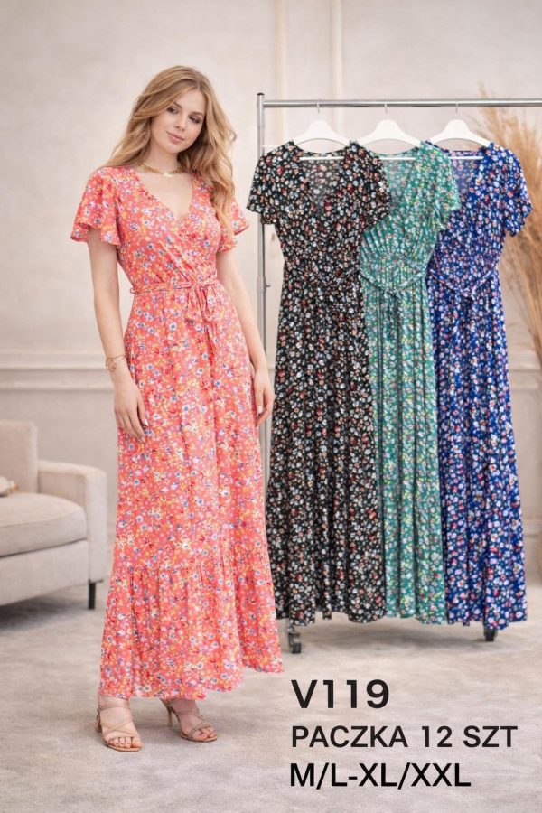 Sukienki damskie Roz M-2XL,  Mix Kolor .Paczka 12 szt